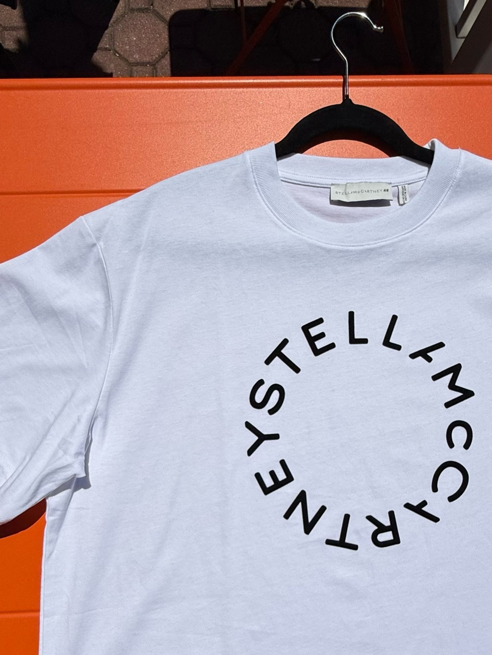 Stella McCartney and H&M White Tee with Black Circular Logo